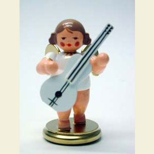 Engel Orchester w & g (Ulbricht) Engel wei�/gold mit Gitarre - 6,0 cm