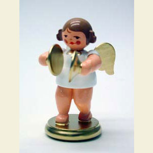 Engel Orchester w & g (Ulbricht) Engel wei�/gold mit Becken - 6,0 cm
