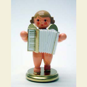Engel Orchester w & g (Ulbricht) Engel wei�/gold mit Ziehharmonika - 6,0 cm