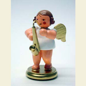 Engel Orchester w & g (Ulbricht) Engel wei�/gold mit Saxophon - 6,0 cm
