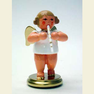 Angels Orchestra W & G (Ulbricht) Angel white/gold with Flute - 6,0 cm / 2 inch
