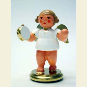 Engel Orchester w & g (Ulbricht) Engel wei�/gold mit Tamburin - 6,0 cm