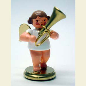 Engel Orchester w & g (Ulbricht) Engel wei�/gold mit Tuba - 6,0 cm