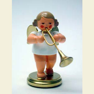 Engel Orchester w & g (Ulbricht) Engel wei�/gold mit Trompete - 6,0 cm