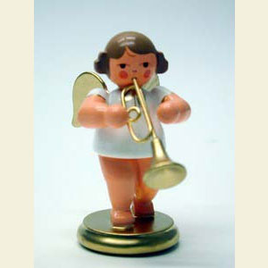 Engel Orchester w & g (Ulbricht) Engel wei�/gold mit Fl�gelhorn - 6,0 cm