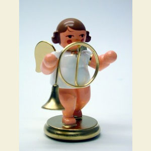 Engel Orchester w & g (Ulbricht) Engel wei�/gold mit Basshorn - 6,0 cm