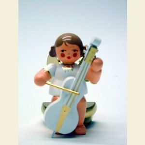 Engel Orchester w & g (Ulbricht) Engel wei�/gold mit Cello - 6,0 cm - Weihnachtsengel