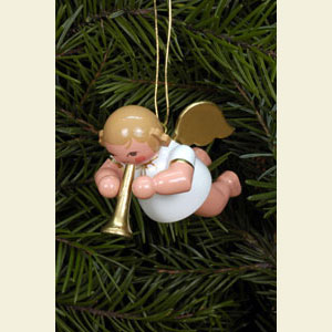 Small Figures & Ornaments Tree Ornaments Angel Ornaments Floating Angels Floating-Angel with Trombone - 4,0 cm / 2 inch