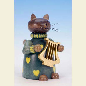 Small Figures & Ornaments Animals Cats Cat with Lyre - 6,5 cm / 3 inch