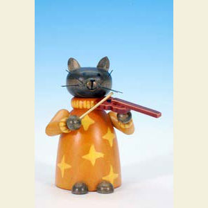 Kleine Figuren & Miniaturen Tiere Katzen K�tzchen mit Geige - 6,5 cm