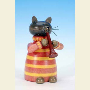 Small Figures & Ornaments Animals Cats Cat with Flute - 6,5 cm / 3 inch