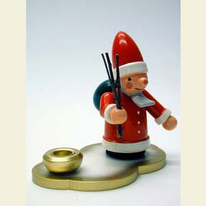 World of Light Candle Holder Santa Claus Santa on Angel cloud - 8,0 cm / 3 inch