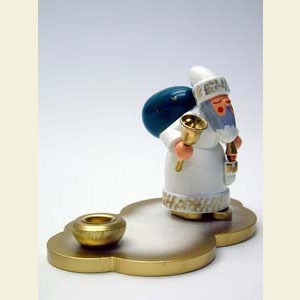 Lichterwelt Kerzenhalter Weihnachtsmann Weihnachtsmann wei� a. Wolke - 7,5 cm