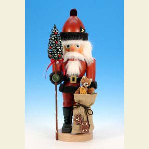 Nu�knacker Weihnachtsm�nner Nussknacker Weihnachtsmann mit Teddy - 44,5 cm