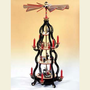 Christmas-Pyramids 4-tier Pyramids Pyramid green - 100,0 cm / 39 inch