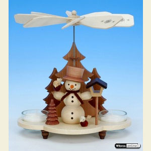 Christmas-Pyramids 1-tier Pyramids Snowman - 19,5cm / 8 inches