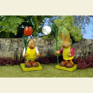 Kleine Figuren & Miniaturen Tiere Hasen H�sin mit M�rzenbecher - 12,5 cm
