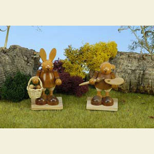 Small Figures & Ornaments Animals Rabbits Bunny with Painter natural colors - 7,0 cm / 3 inch