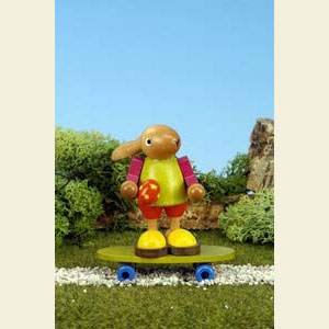 Small Figures & Ornaments Animals Rabbits Bunny on Skateboard - 8,0 cm / 3 inch