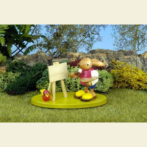 Small Figures & Ornaments Animals Rabbits Bunny Painter - 7,5 cm / 3 inch