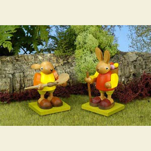 Small Figures & Ornaments Animals Rabbits Bunny with Basket - 9,0 cm / 4 inch