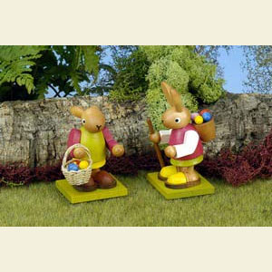 Kleine Figuren & Miniaturen Tiere Hasen H�sin mit Eierkorb - 7,0 cm