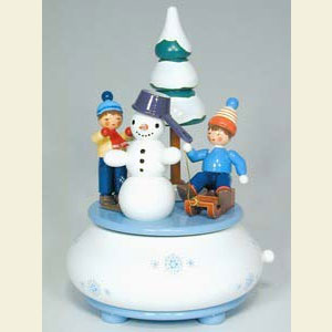 Spieldosen Jahreszeiten Spieldose Schneekinder - d 14,0 cm