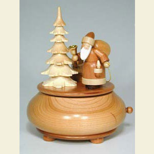 Spieldosen Weihnachten Spieldose Weihnachtsmann natur - d 14,0 cm