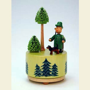 Music Boxes Misc. Motifs Music Box Forester - d 9,5 cm / 4 inch