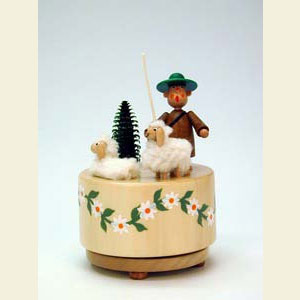 Music Boxes Misc. Motifs Music Box Shepherd - d 9,5 cm / 4 inch