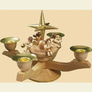 World of Light Candle Holder Angels Candle holder with Angels - gold - 5 inch - 12 cm