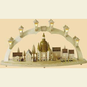 Schwibb�gen Mit Innenbeleuchtung Schwibbogen Frauenkirche mit Strietzelmarkt - 80 x 43 cm