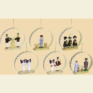 Kleine Figuren & Miniaturen Baumschmuck Sonstiger Baumschmuck Seiffener Weihnacht - 6-teilig - 7 cm