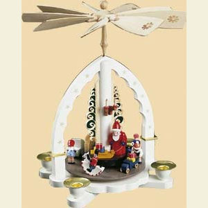 Weihnachtspyramiden 1-st�ckige Pyramiden 1- st�ckige Pyramide Bescherung - wei� - 27 cm
