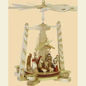 Weihnachtspyramiden 1-st�ckige Pyramiden 1- st�ckige Pyramide Christi Geburt - natur - 29 cm