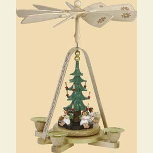 Christmas-Pyramids 1-tier Pyramids 1- tier Pyramid Angel with Christmas tree - 11 inch - 28 cm