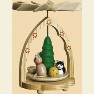 Weihnachtspyramiden 1-st�ckige Pyramiden 1- st�ckiges W�rmespiel Katzen - 10 cm