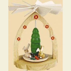 Christmas-Pyramids 1-tier Pyramids 1- tier Mini Pyramid Bunnies - 4 inch - 10 cm