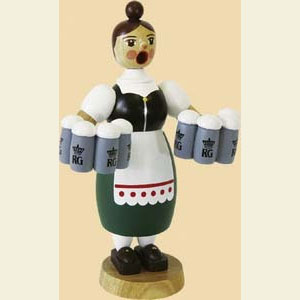R�ucherm�nner Sonstige Figuren R�ucherm�nnchen Helga mit Bierkr�gen - 18 cm