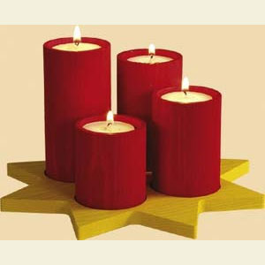 Lichterwelt Kerzenhalter Sonstige Adventskranz auf Stern - 12 cm