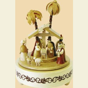 Spieldosen Weihnachten Spieldose Christi Geburt natur - 19 cm