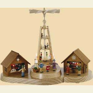 Lichterwelt Lichterh�user Weihnachtsmarkt mit Pyramide - 28 cm