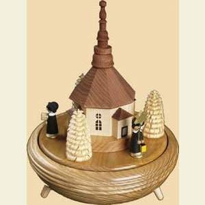 Spieldosen Weihnachten Spieldose Kurrende mit Seiffener Kirche - 18 cm