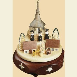 Music Boxes Christmas Music Box Seiffen Village with Carolers - 7 inch - 17 cm