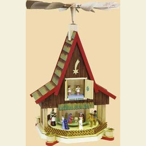 Christmas-Pyramids 2-tier Pyramids 2- tier Adventhouse - Nativity Scene - 21 inch - 53 cm by Richard Gl�sser