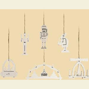 Kleine Figuren & Miniaturen Baumschmuck Sonstiger Baumschmuck Seiffener Weihnacht natur - 6-teilig - 8 cm