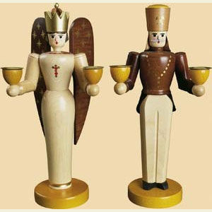 Angels Angel & Miner Angel natural wood - 10 inch - 26 cm