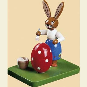 Kleine Figuren & Miniaturen Tiere Hasen Hasenm�dchen malend - 8 cm