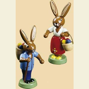 Small Figures & Ornaments Animals Rabbits Bunny couple - 3 inch - 8 cm