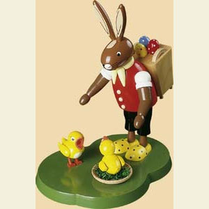 Kleine Figuren & Miniaturen Tiere Hasen Hase stehend mit Korb - 19 cm